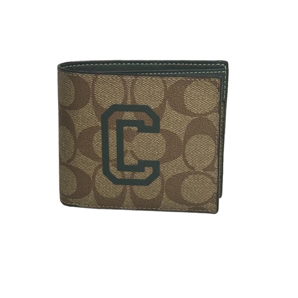 Coach men Wallet In Signature Canvas With Varsity Motif  new